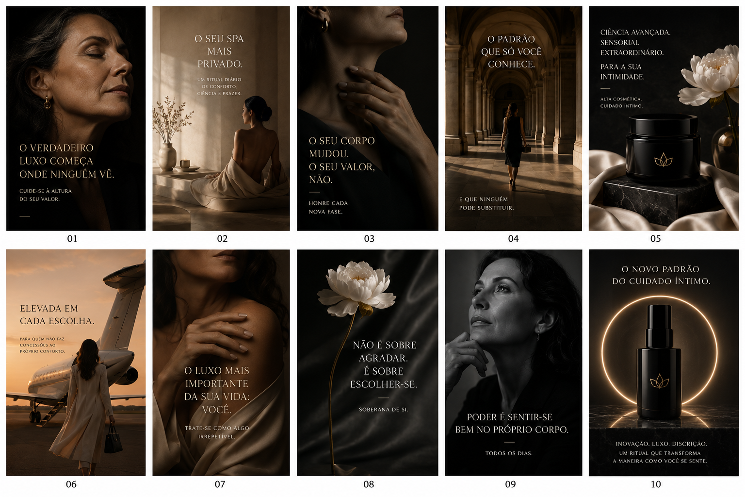 Prancha de campanhas visuais e embalagem premium
